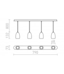 BABADES IV Corp de iluminat suspendat crom 230V GU10 4x35W