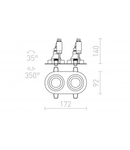 BIZZ II directional aluminiu periat 12V GU5,3 2x50W