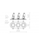 BIZZ III directional aluminiu periat 12V GU5,3 3x50W