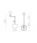 BROADWAY Corp de iluminat suspendat on an arm alb crom 230V E27 42W