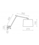 BROADWAY Corp de iluminat aplica on an arm alb crom 230V E27 42W