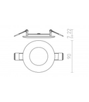 DADA 9 corp de iluminat incastrat crom 230V LED 3W 3000K