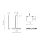 ESTRA V Corp de iluminat suspendat alb sticla clara 230V LED 5x5W 3000K