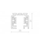 EUTRAC 1m 3-circuit track alb 230V