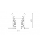 EUTRAC 2m 3-circuit track corp de iluminat incastrat alb 230V