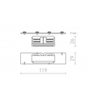 EUTRAC conector drept pentru 3-circuit sina, electrical alb 230V