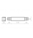 EUTRAC conector drept cu alimentare-in alb 230V