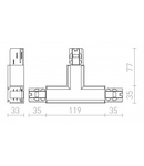 EUTRAC T connector, polarity left alb 230V