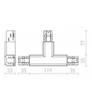 EUTRAC T connector, polarity right alb 230V