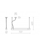 FARGO Corp de iluminat suspendat negru satinated sticla 230V G5 24W