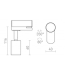 FAX E27 pentru 3-circuit sina alb 230V E27 25W