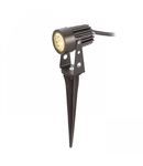 GUN on spike negru 230V LED 3x1W 30° IP65 3000K