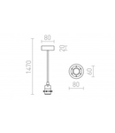 HEX Corp de iluminat suspendat set SGB+TC+CHF+BC1 230V E27 28W