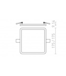 HUE SQ 17 DIMM corp de iluminat incastrat alb 230V LED 18W 3000K