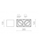 JAMES II DIMM Plafoniera  mat alb 230V LED 2x15W 24° 3000K