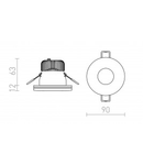 KAY R corp de iluminat incastrat satinated sticla 230V/350mA LED 5W 3000K