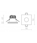 KAY SQ corp de iluminat incastrat satinated sticla 230V/350mA LED 5W 3000K