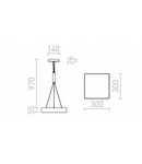 LARISA SQ 30 Corp de iluminat suspendat alb 230V LED 30W 3000K