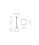 LUCIA 15x15 Corp de iluminat suspendat satinated sticla/crom 230V G9 33W