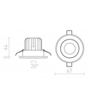 MAYDAY A corp de iluminat incastrat polished aluminum 230V/700mA LED 9W 2700K