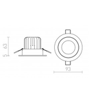 MAYDAY CC corp de iluminat incastrat aluminiu periat 230V/700mA LED 9W 2700K