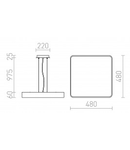 MENSA SQ 48 Corp de iluminat suspendat alb 230V LED 56W 3000K