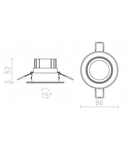 MIRO corp de iluminat incastrat stainless steel 230V/350mA LED 3W 3000K