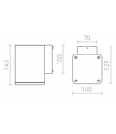 MIZZI SQ I Corp de iluminat aplica gri antracit 230V LED 12W 44° IP54 3000K