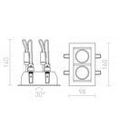 MONE II directional alb 12V GU5,3 2x50W