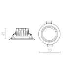 OXA 9 corp de iluminat incastrat alb crom 230V/350mA LED 5x1W 3000K