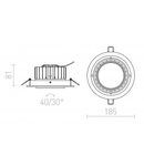 QTEC corp de iluminat incastrat alb 230V/700mA LED 25W 33° 3000K