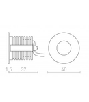 RIO R corp de iluminat incastrat alb 230V LED 3W 22° 3000K