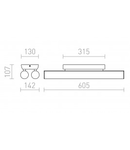 RIVIER Plafoniera  sticla clara/crom 230V G5 2x14W