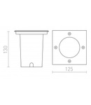 RIZZ SQ 125 stainless steel 230V LED 7W 41° IP67 3000K