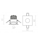 RONA directional with round opening alb 230V/350mA LED 5W 3000K