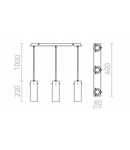 SANSSOUCI III Corp de iluminat suspendat crom sticla 230V GU10 3x50W