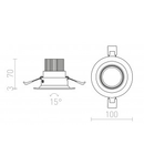 SPARKLE corp de iluminat incastrat alb 230V LED 5W 24° 3000K