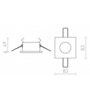 SPLASH SQ corp de iluminat incastrat crom 230V GU10 50W IP65