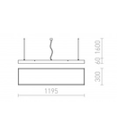 STRUCTURAL 120x30 Corp de iluminat suspendat aluminiu periat 230V G5 3x28W