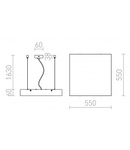 STRUCTURAL 55x55 Corp de iluminat suspendat satinated sticla 230V 2G11 3x36W