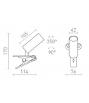 TAPIO with clip alb 230V LED 4.5W 3000K