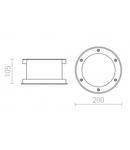 TERRA corp de iluminat incastrat stainless steel 230V LED 20W 120° IP65 3000K