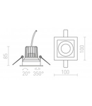 TIM corp de iluminat incastrat alb 230V LED 10W 3000K