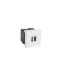 1 USB Type-A + 1 USB Type-C charging priza Arteor 3 A / 15 W 230 V - 5 V= - 2 module - alb