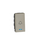 Intrerupator push-button Arteor - cu locator and Sonerie BELL symbol - 1 module - champagne