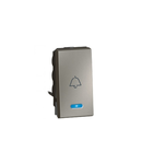 Intrerupator push-button Arteor - cu locator and Sonerie BELL symbol - 1 module - magnesium