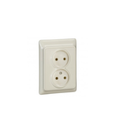 2 x 2P priza Kaptika - flush mounting - 16 A 250 V~ - ivory