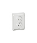 2 x 2P priza Kaptika - flush mounting - 16 A 250 V~ - alb