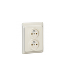 2 x 2P+E Priza schuko outlet Kaptika -flush mounting- 16 A 250 V~ - ivory