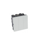 2 x 2-way + Intrerupator switch Arteor 20 AX 250 V~ - 3 module - 2 module - soft alu